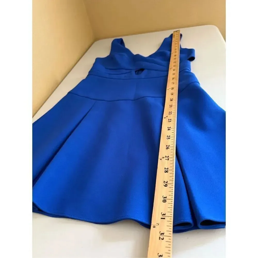 BCBG MaxAzria Harlie Blue Sleeveless Cutout Mini Dress Size 4
